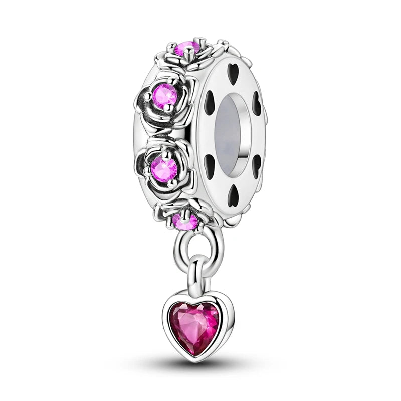 100% 925 Sterling Silver Rainbow Zircon Colorful Butterfly Dragon Shaped Silicone Stopper Charms Beads Fit DIY Bracelets Jewelry