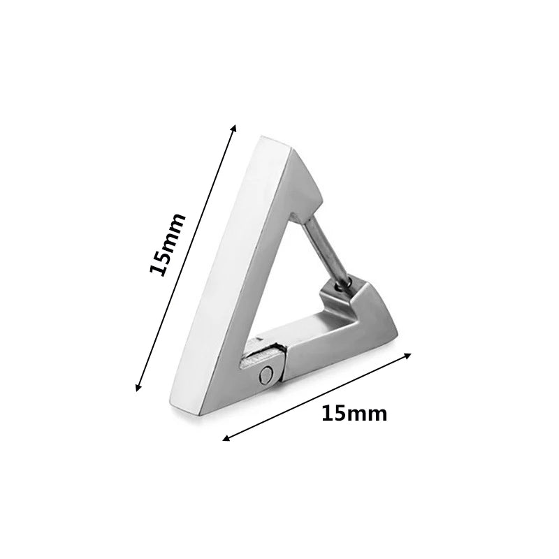 1 Pairs Punk Triangle Earrings - Unisex, Hypoallergenic Stainless Steel for Modern Style & Durability