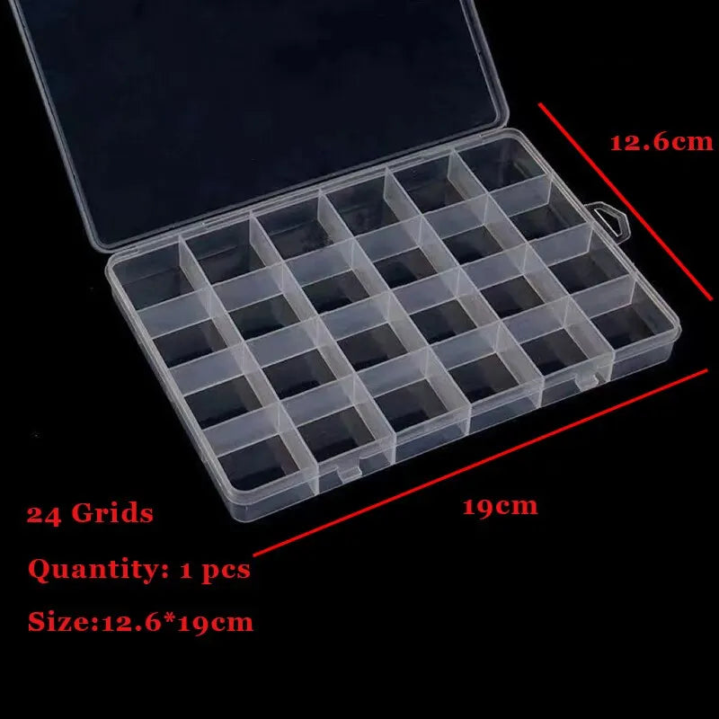 10grids 15grids 24grids Plastic Storage Jewelry Box Compartment Adjustable Beads Boxes For Jewelry Organizer Rectangle Box Case