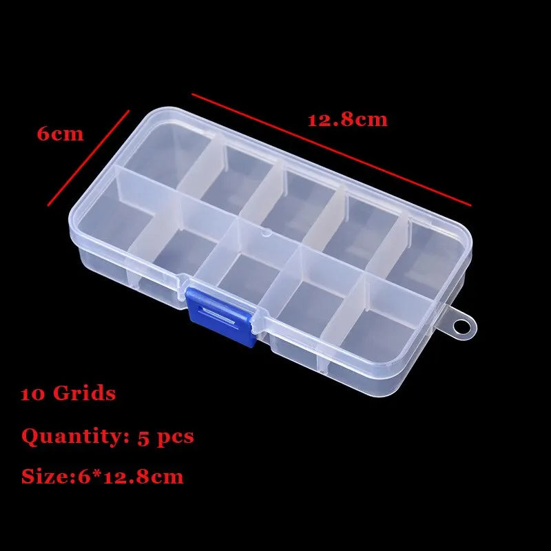 10grids 15grids 24grids Plastic Storage Jewelry Box Compartment Adjustable Beads Boxes For Jewelry Organizer Rectangle Box Case