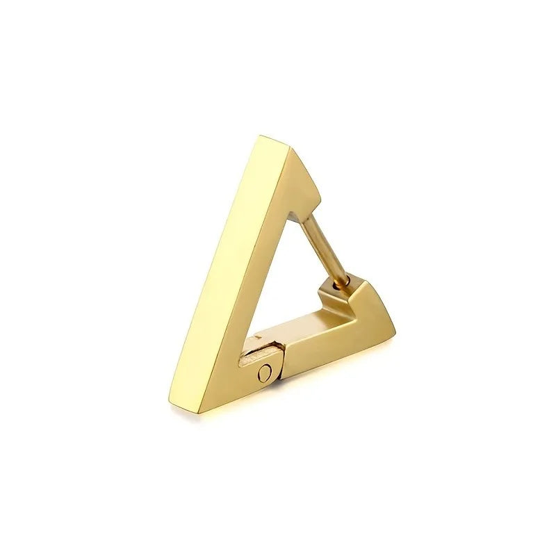 1 Pairs Punk Triangle Earrings - Unisex, Hypoallergenic Stainless Steel for Modern Style & Durability