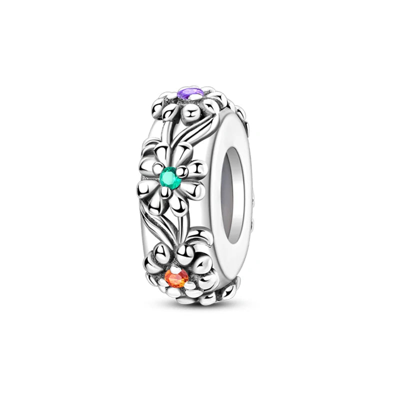 100% 925 Sterling Silver Rainbow Zircon Colorful Butterfly Dragon Shaped Silicone Stopper Charms Beads Fit DIY Bracelets Jewelry