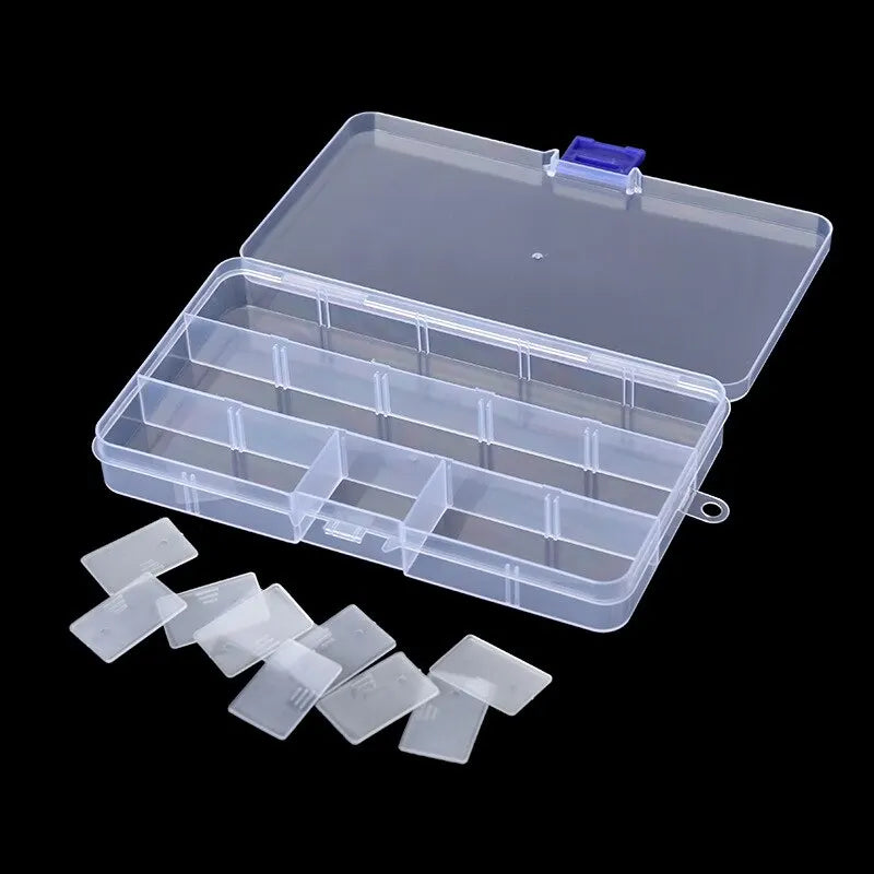 10grids 15grids 24grids Plastic Storage Jewelry Box Compartment Adjustable Beads Boxes For Jewelry Organizer Rectangle Box Case