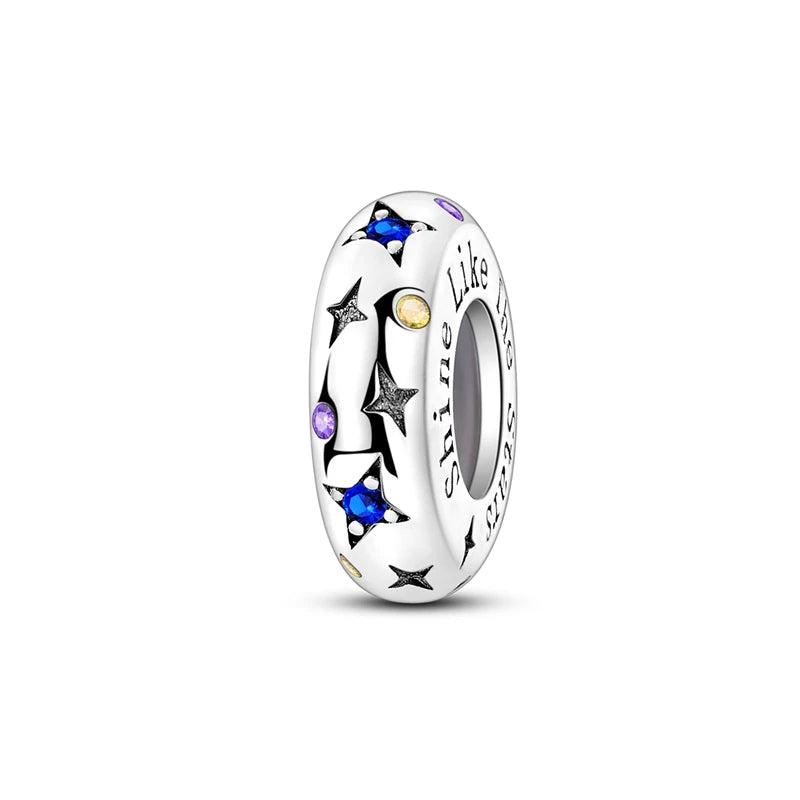 100% 925 Sterling Silver Rainbow Zircon Colorful Butterfly Dragon Shaped Silicone Stopper Charms Beads Fit DIY Bracelets Jewelry